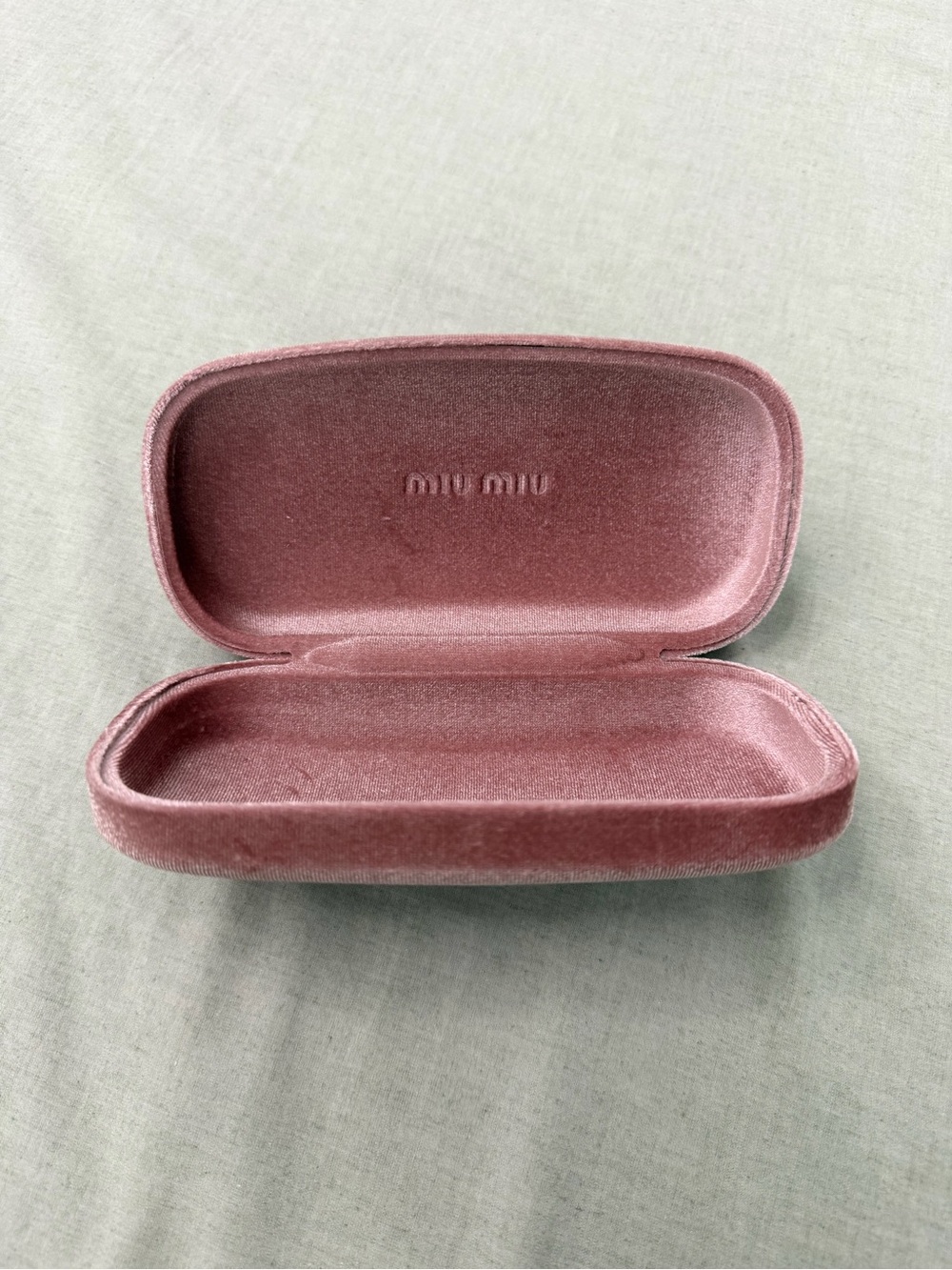 Miu Miu Dusty Rose Velvet Glasses Case